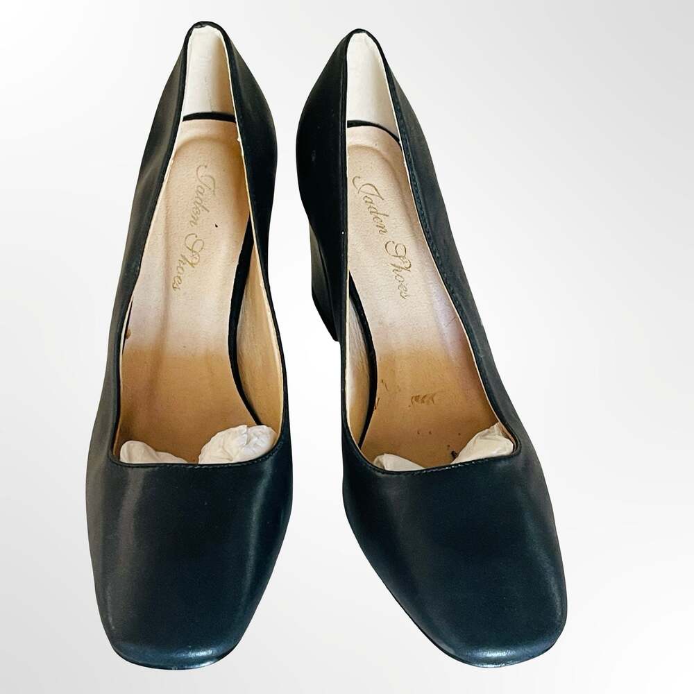 Jaden Shoes Black Square Toe Block Heel Pumps - Picture 2 of 7